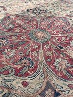 10'7 x 12'7 Square-ish 19th Century Lavar rug #2126 / 11x13 Vintage Rug - Blue Parakeet Rugs