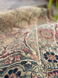 10'7 x 12'7 Square-ish 19th Century Lavar rug #2126 / 11x13 Vintage Rug - Blue Parakeet Rugs