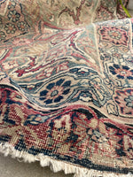 10'7 x 12'7 Square-ish 19th Century Lavar rug #2126 / 11x13 Vintage Rug - Blue Parakeet Rugs