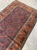 3x5 Antique Nomadic Baluch rug #674 - Blue Parakeet Rugs