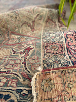 10'7 x 12'7 Square-ish 19th Century Lavar rug #2126 / 11x13 Vintage Rug - Blue Parakeet Rugs