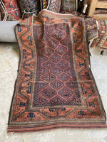 3x5 Antique Nomadic Baluch rug #674 - Blue Parakeet Rugs