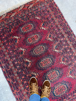3'6 x 5'2 Antique Turkoman Rug #2476
