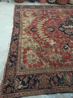 9'4 x 12'1 Serapi Heriz Rug / Large Oriental Rug - Blue Parakeet Rugs