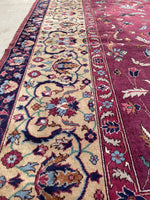 10'1 x 14'2 Plum Antique Turkish Sparta rug #2127 / 10x14 Vintage rug - Blue Parakeet Rugs