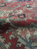 9'4 x 12'1 Serapi Heriz Rug / Large Oriental Rug - Blue Parakeet Rugs