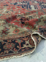 9'4 x 12'1 Serapi Heriz Rug / Large Oriental Rug - Blue Parakeet Rugs