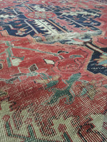9'4 x 12'1 Serapi Heriz Rug / Large Oriental Rug - Blue Parakeet Rugs