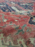 9'4 x 12'1 Serapi Heriz Rug / Large Oriental Rug - Blue Parakeet Rugs