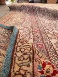 8'10 x 11'8 Hunting Scene Tabriz rug #2128 / 9x12 Vintage Rug - Blue Parakeet Rugs