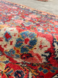 4'5 x 10'7 Floral and Luxurious Sarouk rug #2129 / 5x11 Vintage Rug - Blue Parakeet Rugs