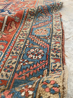 9'1 x 11'9 Antique Persian Heriz #2280 / 9x12 Vintage Rug - Blue Parakeet Rugs