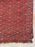 7' x 10'10 Antique flat weave Kilim #2132 / 7x11 Vintage Rug - Blue Parakeet Rugs