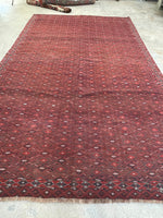 7' x 10'10 Antique flat weave Kilim #2132 / 7x11 Vintage Rug - Blue Parakeet Rugs