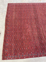 7' x 10'10 Antique flat weave Kilim #2132 / 7x11 Vintage Rug - Blue Parakeet Rugs