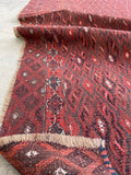 7' x 10'10 Antique flat weave Kilim #2132 / 7x11 Vintage Rug - Blue Parakeet Rugs