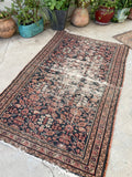 4' x 6'5 Antique worn Persian rug #2283 at Anthropologie / 4x7 Vintage Rug - Blue Parakeet Rugs