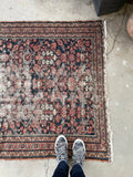 4' x 6'5 Antique worn Persian rug #2283 at Anthropologie / 4x7 Vintage Rug - Blue Parakeet Rugs