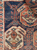 4'6 x 7'5 Antique & nomadic worn rug #1974ML / 5x7 Vintage rug - Blue Parakeet Rugs