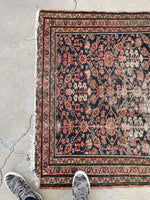 4' x 6'5 Antique worn Persian rug #2283 at Anthropologie / 4x7 Vintage Rug - Blue Parakeet Rugs