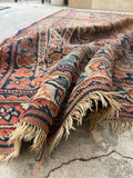 4'6 x 7'5 Antique & nomadic worn rug #1974ML / 5x7 Vintage rug - Blue Parakeet Rugs
