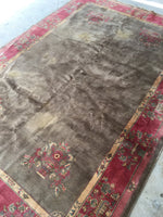 6'1 x 9'1 antique Chinese Rug / 6x9 Rug / Large vintage rug (#1116) - Blue Parakeet Rugs