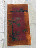 2' x 3'9 antique Chinese Art Deco Rug (#776) - Blue Parakeet Rugs