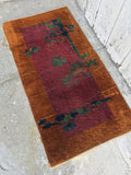 2' x 3'9 antique Chinese Art Deco Rug (#776) - Blue Parakeet Rugs