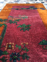 2' x 3'9 antique Chinese Art Deco Rug (#776) - Blue Parakeet Rugs