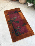 2' x 3'9 antique Chinese Art Deco Rug (#776) - Blue Parakeet Rugs