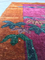 2' x 3'9 antique Chinese Art Deco Rug (#776) - Blue Parakeet Rugs