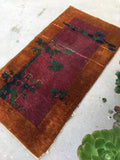 2' x 3'9 antique Chinese Art Deco Rug (#776) - Blue Parakeet Rugs