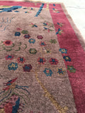 3'3'2 x 4'11 Chinese Art Deco Rug (#1118) / 3x5 vintage rug - Blue Parakeet Rugs