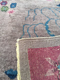 3'3'2 x 4'11 Chinese Art Deco Rug (#1118) / 3x5 vintage rug - Blue Parakeet Rugs