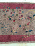 3'3'2 x 4'11 Chinese Art Deco Rug (#1118) / 3x5 vintage rug - Blue Parakeet Rugs