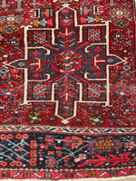 4’8 x 6’3 Antique tribal wool Heriz rug #1972ML / 5x6 Vintage rug - Blue Parakeet Rugs