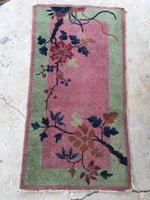 2' x 3'10 antique Chinese Art Deco Rug (#1119) - Blue Parakeet Rugs