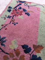 2' x 3'10 antique Chinese Art Deco Rug (#1119) - Blue Parakeet Rugs