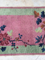 2' x 3'10 antique Chinese Art Deco Rug (#1119) - Blue Parakeet Rugs
