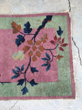 2' x 3'10 antique Chinese Art Deco Rug (#1119) - Blue Parakeet Rugs