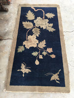 2'7 x 4'10 antique Chinese Art Deco Rug (#1120) - Blue Parakeet Rugs