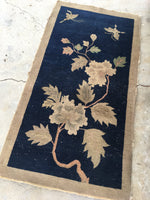 2'7 x 4'10 antique Chinese Art Deco Rug (#1120) - Blue Parakeet Rugs