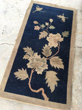 2'7 x 4'10 antique Chinese Art Deco Rug (#1120) - Blue Parakeet Rugs