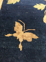 2'7 x 4'10 antique Chinese Art Deco Rug (#1120) - Blue Parakeet Rugs