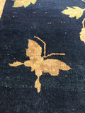 2'7 x 4'10 antique Chinese Art Deco Rug (#1120) - Blue Parakeet Rugs