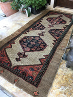 3'6 x 7'6 Camel Hair Serab - Blue Parakeet Rugs