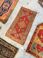 1'8 x 3'2 Antique Anatolian Turkish scatter rug (#942ML) - Blue Parakeet Rugs