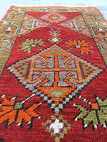 1'8 x 3'2 Antique Anatolian Turkish scatter rug (#942ML) - Blue Parakeet Rugs