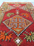1'8 x 3'2 Antique Anatolian Turkish scatter rug (#942ML) - Blue Parakeet Rugs