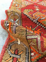 1'8 x 3'2 Antique Anatolian Turkish scatter rug (#942ML) - Blue Parakeet Rugs
